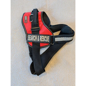 DOGLINE Red & Black Search & Rescue Dog Harness One Size Used Once